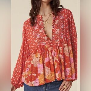 * Spell and the Gypsy * Yellow Rose Boho Blouse - Desert Rose XXS NWT